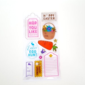 Selos de Páscoa, Selos de Páscoa, Selos de Caça aos Ovos de Páscoa, Selos Transparentes de Feliz Primavera, Selos Transparentes de Páscoa, Selos de Etiqueta de Cenoura, Páscoa Hoppy