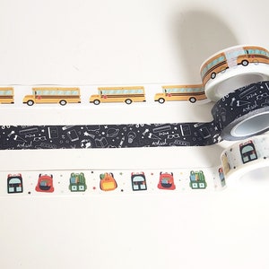 Schul Washi, Schulbus Washi, Rucksack Washi, Schultüte Tape, Schul Icons Washi, Bus Fahrer, Lehrer Washi, Lehrer Geschenk, Schüler Washi