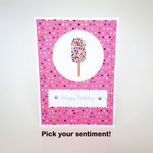 Tarjeta de paletas de hielo, tarjeta de trato frío, tarjeta de cumpleaños de paletas de hielo, tarjeta de verano, tarjeta de hielo, tarjeta de hielo