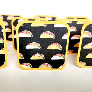 Karty Tacos, Karty Taco, Karty Tacos Mini, Tagi upominkowe Tacos, Karty kwadratowe Taco, Karty 3x3, Karty z meksykańskim jedzeniem, Karty Street Tacos, Etykieta Taco