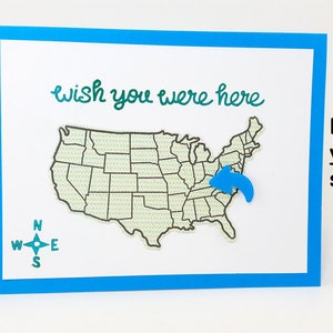 Wish you were here Karte, personalisierte Karte, Missing You Karte, Amerikanische Karte, Fernbeziehung, LDR Karte, Missing Someone Karte