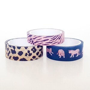 Wild Washi, Wild Animals Washi, Animal Print Washi, Tiger Washi, Cheetah Print Washi, Cheetah Washi, Wild and Chic Washi, Pink Tiger Stripes