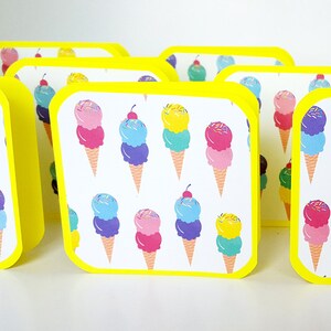 Minitarjetas de helado, tarjetas de helado, minitarjetas de verano, etiquetas de verano, etiquetas de regalo de helado, dulces fríos, tarjetas de notas de dulces frescos, tarjeta de sorbete