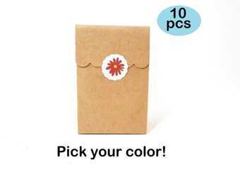 Shield 10 White on Brown Medium Paper Food Safe Craft Favor Bags Scalloped /& Notched