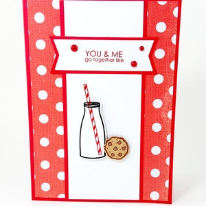 Latte e biscotti carta, latte e biscotti, andiamo insieme, Card, scheda di amore, dolce carta, carta fidanzato, fidanzata Card, carta di dente dolce, Cookie