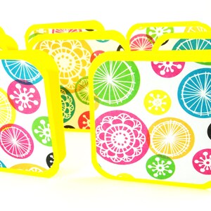 Minitarjetas en blanco, minitarjetas con círculos de colores, etiquetas cuadradas, tarjetas cuadradas con sobres, tarjetas de 3x3, etiquetas de colores, etiqueta de 3x3, círculo vibrante