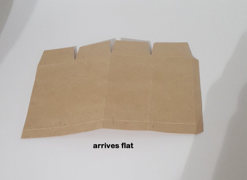 Puede incluir: Una caja de cart&oacute;n marr&oacute;n plana con cuatro paneles que se pueden doblar para crear una caja. La caja llega plana.