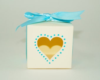 Favor Box, Heart Treat Box, Wedding Favor Box, Party Box, Place Holder Box, Heart Window Box, Treat Containers, Gift Boxes, Valentine Boxes