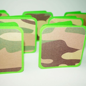 Camo Card, 3x3 Card Military, Navy Card, Camouflage Card, Soldier Card, Blank Card 3 x 3 Army, Military Card, Army Card, Note Card Soldier