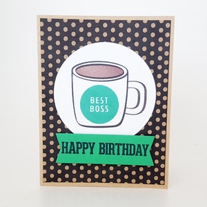 Cartão de aniversário do chefe, cartão do melhor chefe, cartão de aniversário para chefe, aniversário do gerente, cumprimentos de aniversário do chefe, aniversário da xícara de café do chefe, caneca de café