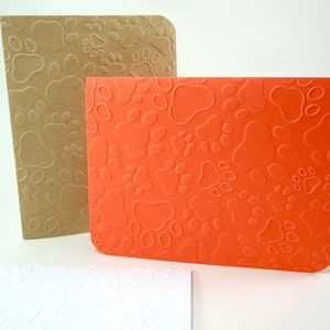 Paw Print Cards, Pet Cards, Paw Print Embossed Cards, Dog Paws, Cat Paws, Pet Paw Prints, Embossed Dog Paws, Pet Stationery, Paws Stationery