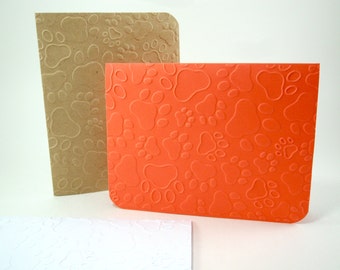 Paw Print Cards, Pet Cards, Paw Print Embossed Cards, Dog Paws, Cat Paws, Pet Paw Prints, Embossed Dog Paws, Pet Stationery, Paws Stationery
