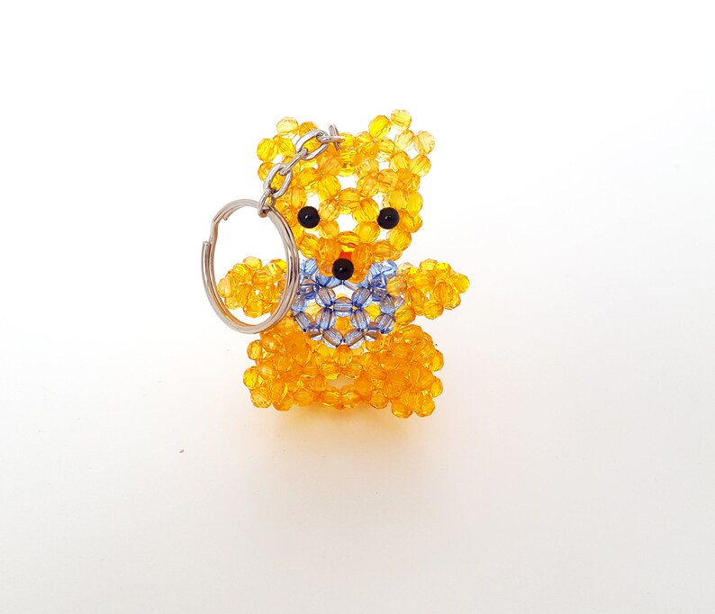 Beaded Bear Keychain Bear Keychain Cute Beaded Bear Big Etsy