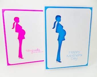 Pregnant Card, Mother's Day Card, Pregnant Mom Card, Congratulations Card, Congrats Pregnancy Card, Mom Card, Baby Mom Card, Preggy Card