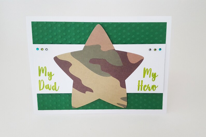 Download Military Dad Card Camouflage Hero Soldier Army Card | Etsy
