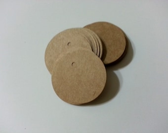 Etiquetas de regalo redondas Kraft, 3,8 cm (1,5 pulgadas), 100 unidades, etiquetas personalizables, estilo rústico.