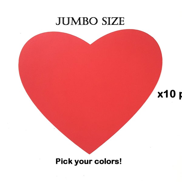 Jumbo Hearts, Jumbo Paper Hearts, Extra Large Cardstock Hearts, Valentine Decor, Giant Hearts, Giant Paper Heart, Huge Hearts Die Cut, Big