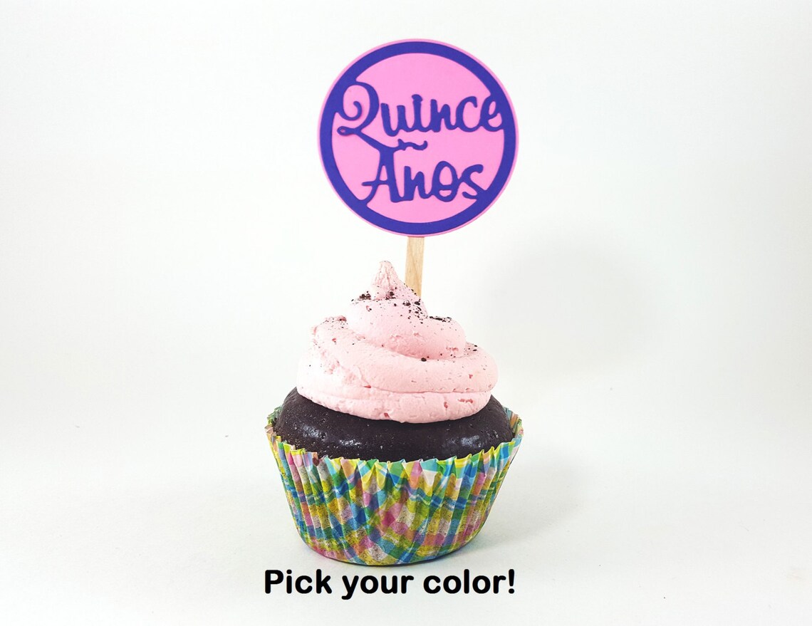 Quinceanera Cupcake Topper Quinceañera Cupcake Toppers Etsy