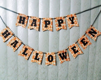 Banner de Halloween, Banner feliz de Halloween, estandarte de tamaño de Halloween, estandarte de calabaza, Bunting de Halloween, guirnalda de Halloween, estandarte de Mantel