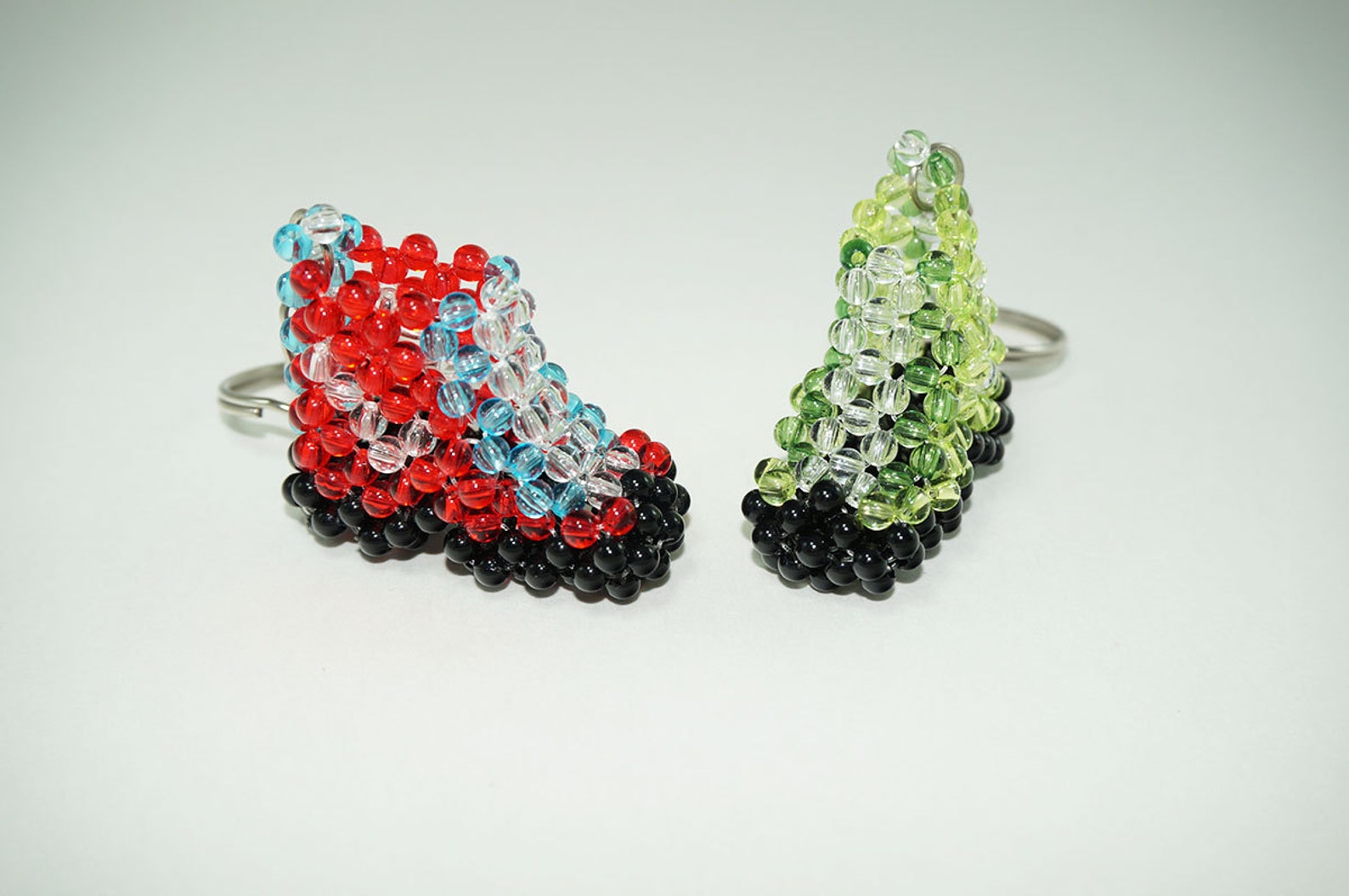 Shoes Keychain Beaded Beaded Boots Bead Sneakers Red Blue Etsy