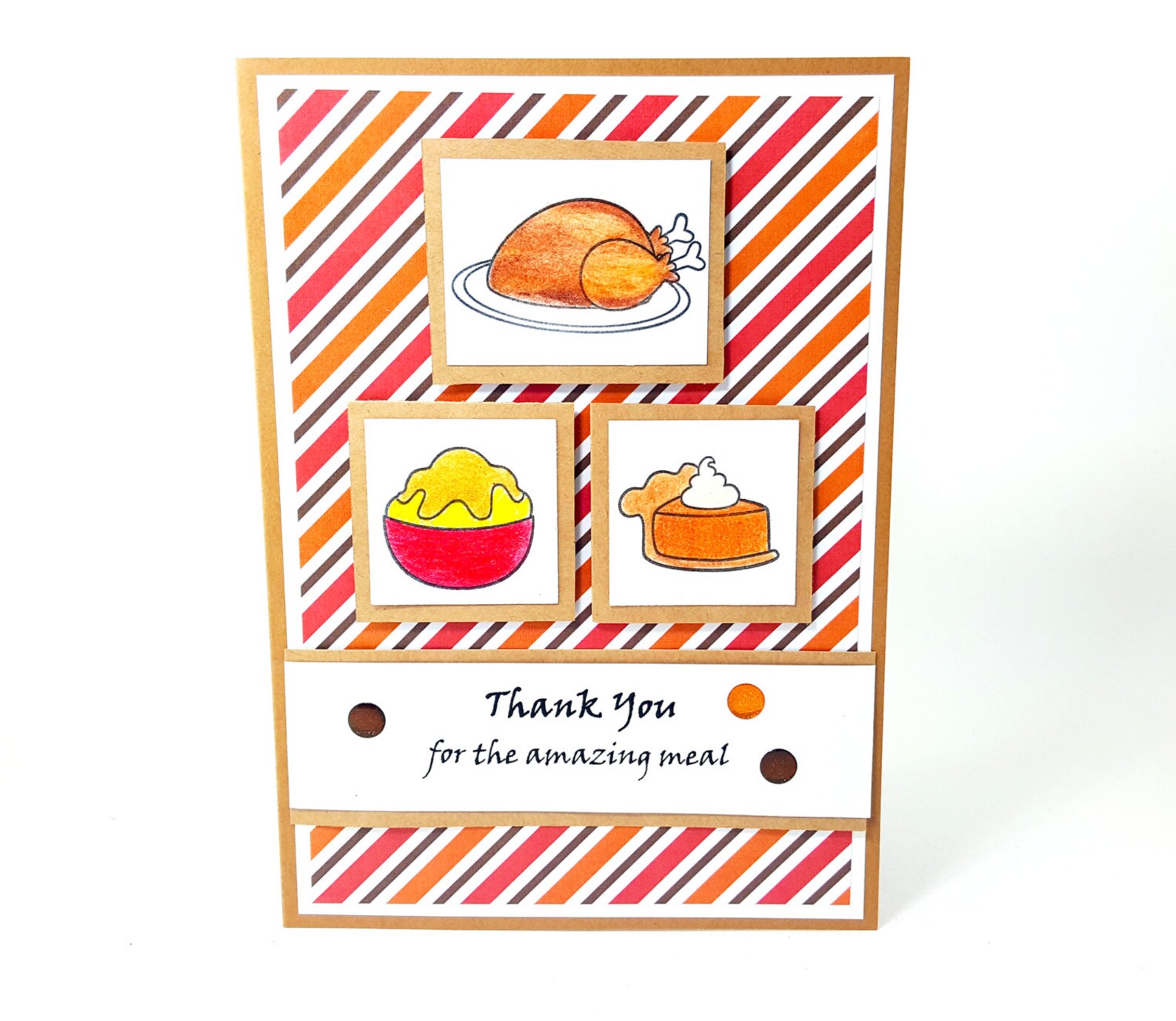 Thanksgiving Meal Card Thank You Card Thank You Thanksgiving Etsy