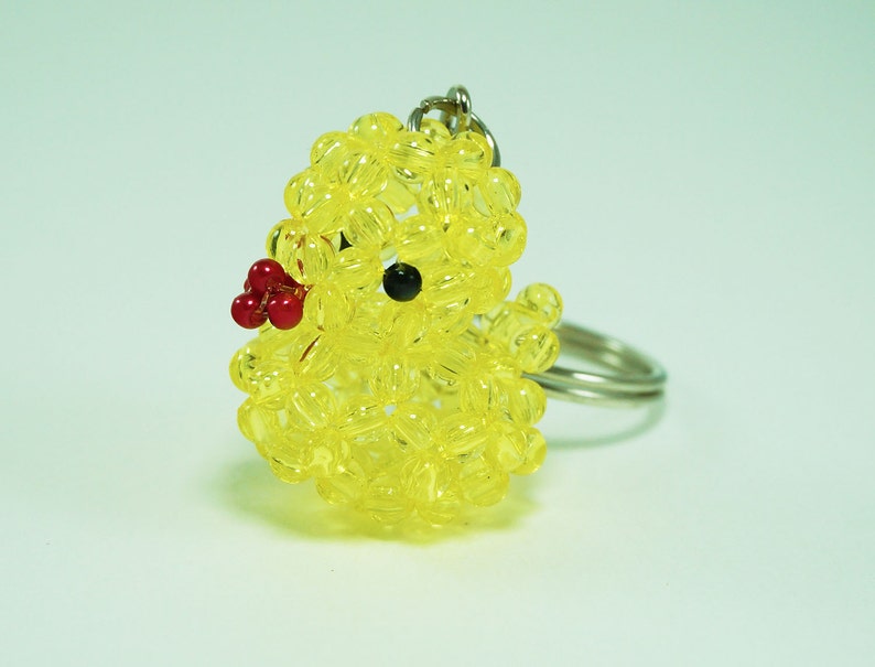 Beaded Yellow Duck Keychain Duck Keychain Beaded Duck Cute Etsy