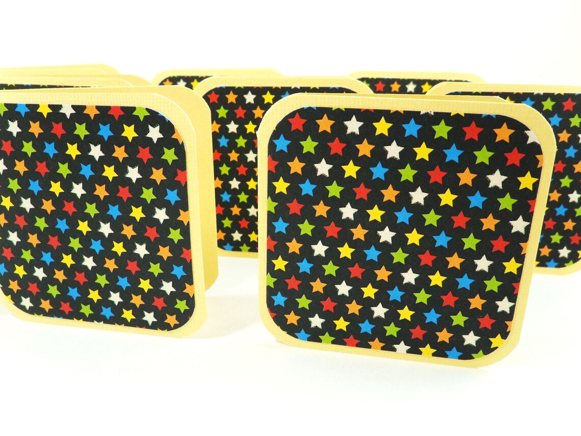 Stars Mini Cards, Square Cards With Envelopes, 3x3 Cards, Colorful ...