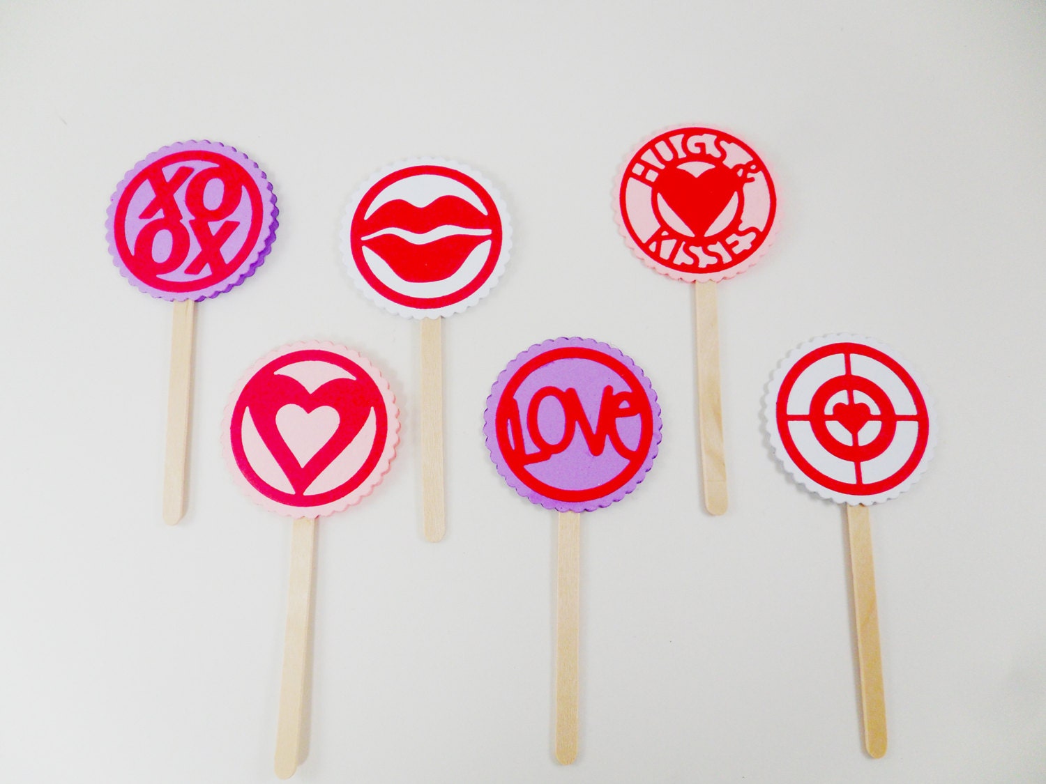 Wedding Cupcake Toppers Valentine Toppers Love Toppers Kiss Etsy