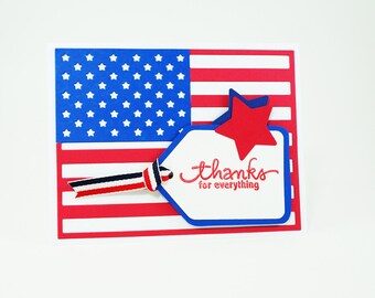 American Flag Card, Patriotic Card, Soldier Card, Veteran Card, Fourth of July Card, Stars and Stripes Card, Military Card, Army Card, Navy