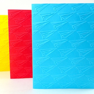 Paper Airplane Card, Embossed Paper Airplanes, Paper Aeroplane Card, Paper Aeroplanes, Airplane Stationery, Airplane Memo Cards, Pilot Gift