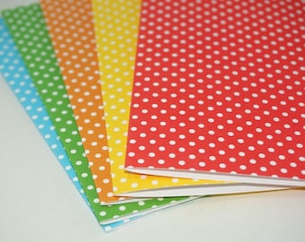 Cartes de correspondance à pois, papeterie colorée avec enveloppes, lot de 5, assortiment de couleurs
