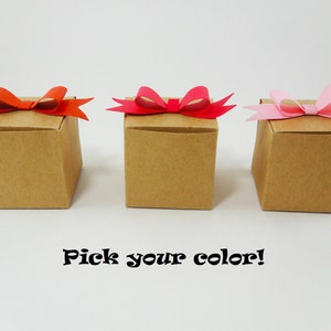 Wedding Favor Boxes, Kraft Boxes, Party Boxes, Party Favor Box, Square Box with Bow, Pick Your Color Boxes, Baby Shower Boxes, Chocolate Box