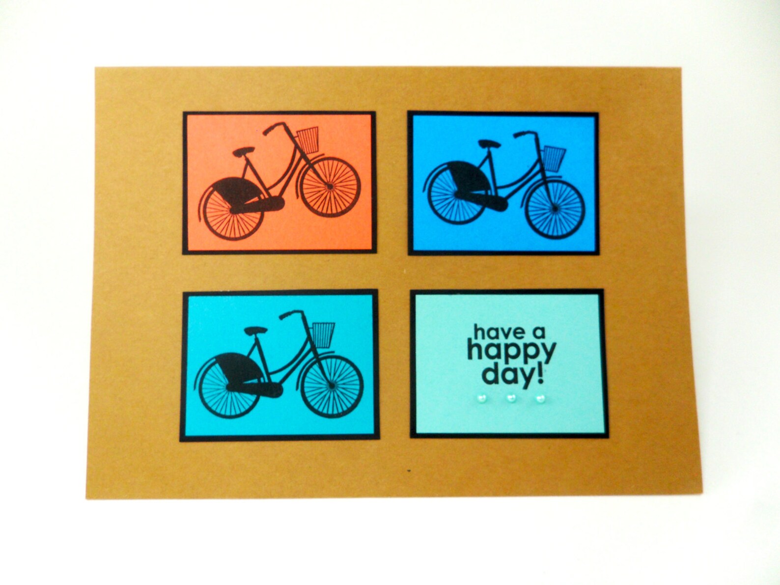 Bicycle Card Bike Card Have a Happy Day Happy Bicycle Card Etsy