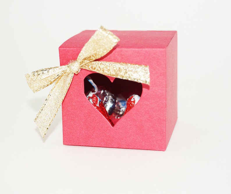 Favor Box, Heart Treat Box, Wedding Favor Box, Party Box, Place Holder Box, Heart Window Box, Treat Containers, Gift Boxes, Valentine Boxes image 2