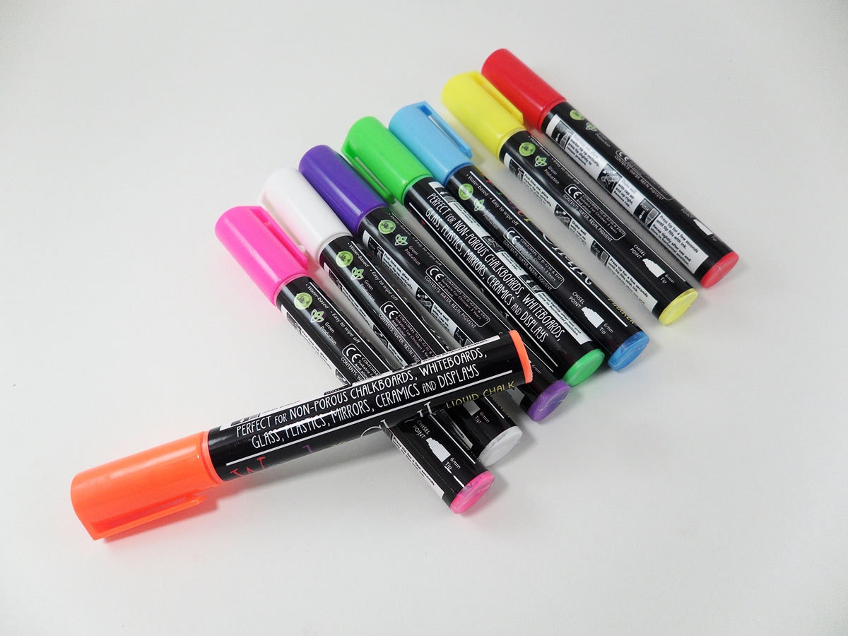 Chalk Markers, Dry Erase Markers, Fluorescent Markers 