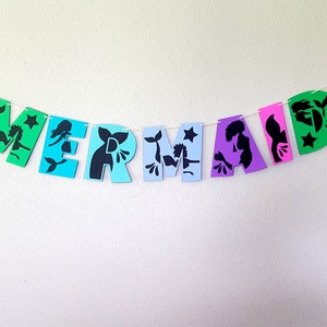 Mermaid Banner, Mermaid Name Banner, Sea Siren Banner, Mermaid Decor, Mermaid Party Banner, Sea Nymph Banner, Under The Sea Party Banner image 5