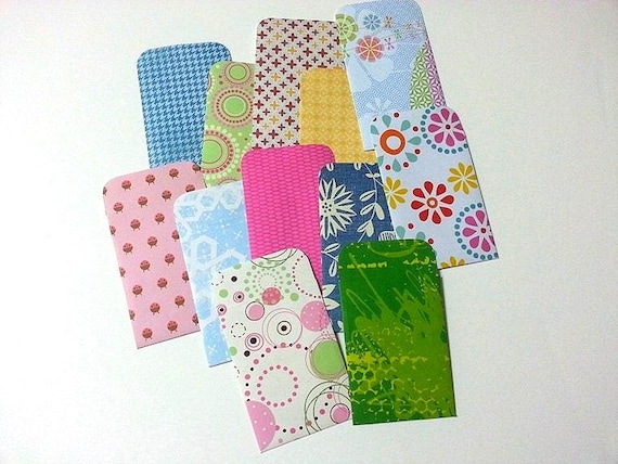 Gift Card Envelopes 12 pcs, Gift Card Holders, Chinese Angpao Style Envelopes, Scrapbooking Envelopes, Seed Packet Envelopes, Gift Cards