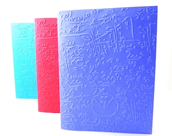 Embossed Math Formula Cards, Set of 6, Teacher Note Card, Algebra, Mathematics Stationery
