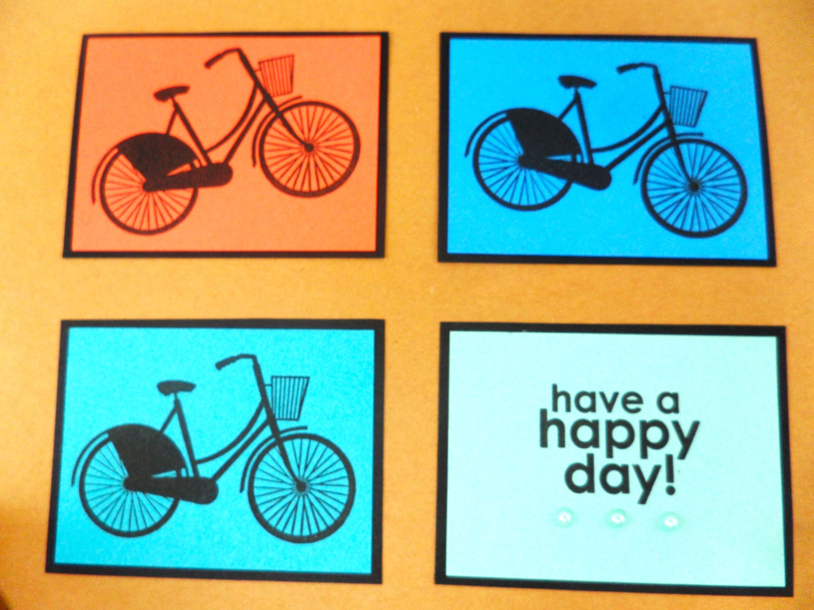 Bicycle Card Bike Card Have a Happy Day Happy Bicycle Card Etsy
