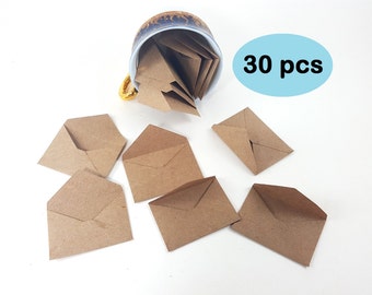 Mini sobres Kraft, Hada de los Dientes, Sobres para Muñecas (Paquete de 30), Accesorios de Elfo, Artículos de Papelería en Miniatura