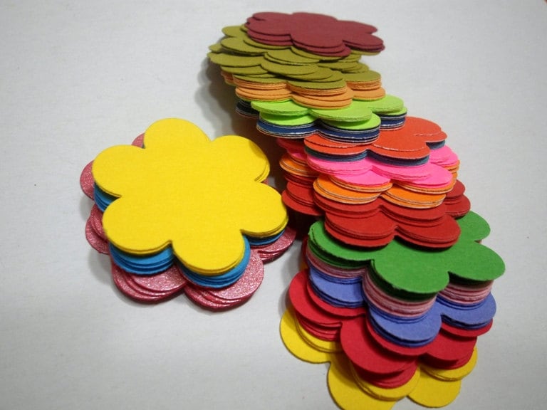 Flower Die Cuts Flower Embellishments Paper Flower Flowers Etsy