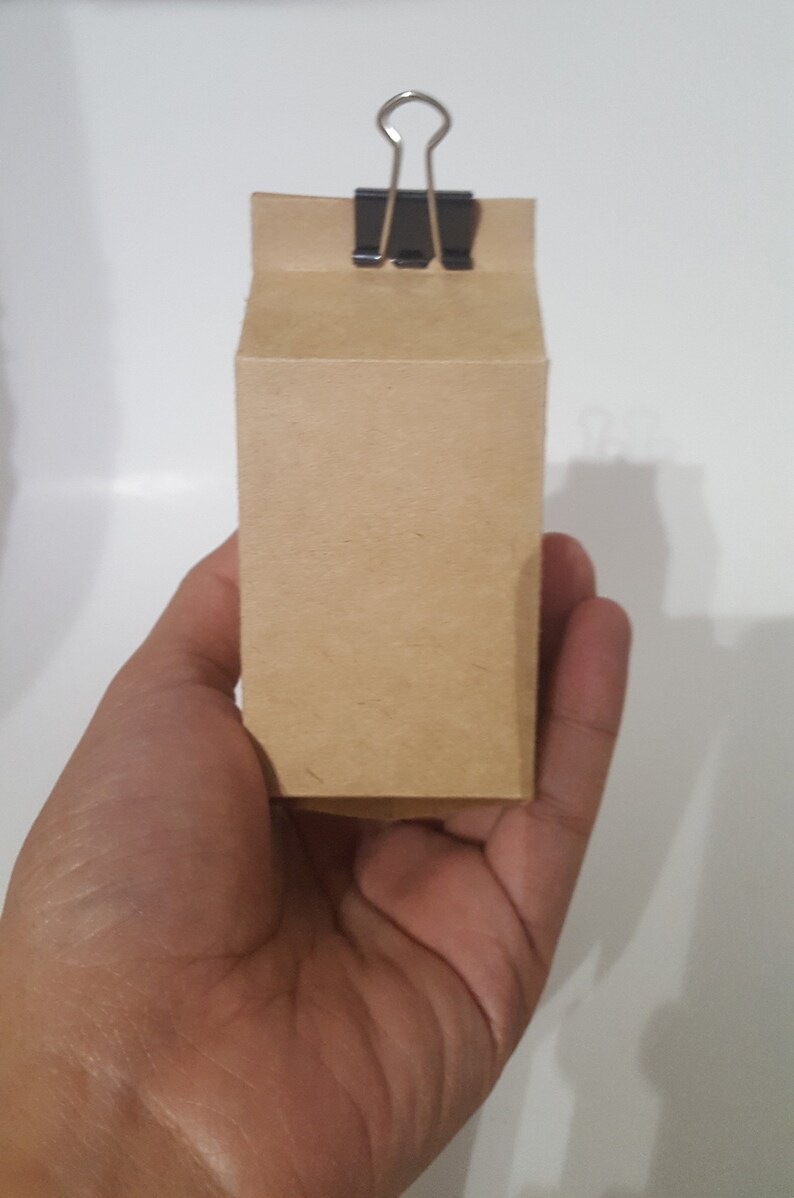 Puede incluir: Una bolsa de papel marr&oacute;n con una grapa negra en la parte superior.