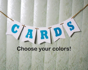Cards Banner, Wedding Cards Banner, Cards Sign, Wedding Photo Prop, Card Gifts Sign, Gift Cards Sign, Wedding Card Box Banner, Cards Decor