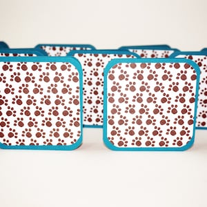 Tarjetas para mascotas, Tarjetas en blanco, Tarjeta con huellas de mascotas, Tarjeta para amantes de las mascotas, Tarjetas cuadradas, Etiquetas de regalo con huellas de patas, Tarjetas con huellas de perros y gatos, Tarjetas con notas para mascotas