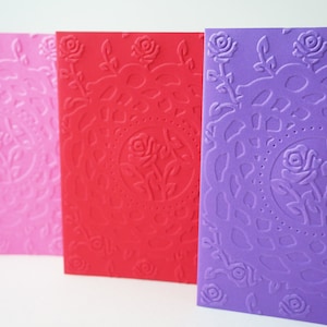 Rose Embosed Cards, Embossed Rose Cards, Flower Cards, Classic Flower Cards, Roses Cards, Classic Card Rose, Floral Cards, Rose Stationery