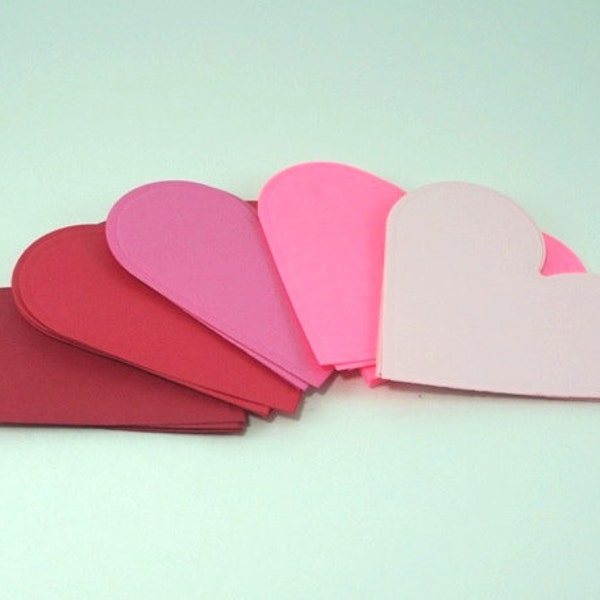 Hearts Die Cut, Hearts Cut Out, Large Hearts, Die Cut Hearts, Valentine Hearts, 3.5 inch Hearts, Love Notes, Embossed Heart Notes, 4" Hearts