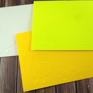 Mother&#39;s Day Card Set, Mother Duck and Ducklings Cards, Mother and Ducklings Card Set, Embossed Duck, Embossed Mother Duck, Little Ducklings