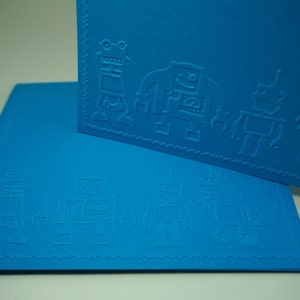 Cartões de Robô, Cartões de Robô em Relevo, Cartões em Branco de Robô, Cartões de Menino, Cartões em Branco com Envelopes para Meninos, Linha de Robôs, Brinquedos de Robô, Robôs Fofos