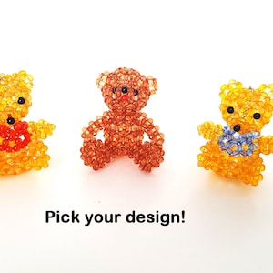 Beaded Bear Keychain, Bear Keychain, Cute Beaded Bear, Big Bear Keychain, Bear Key Ring, Bear Zipper Pull, Bear Lover Gift, Bear Accessories