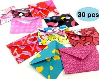 Mini envelopes de dia dos namorados, pequenos envelopes de dia dos namorados, mini envelopes de notas de dia dos namorados, envelopes de boneca, mini envelopes românticos, micro envelopes